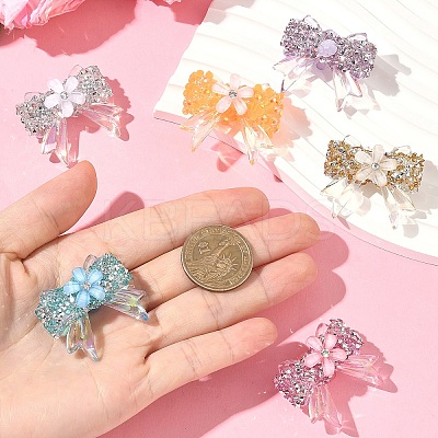 6Pcs 6 Colors Transparent Resin Beads RESI-YW0005-47-1