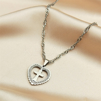 201 Stainless Steel Singapore Chain Necklaces NJEW-C042-11P-1