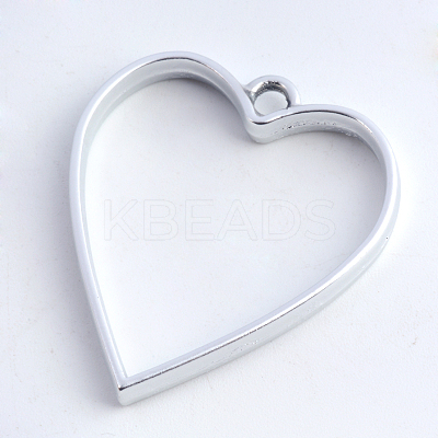 Rack Plating Alloy Heart Open Back Bezel Pendants X-PALLOY-S047-12B-FF-1