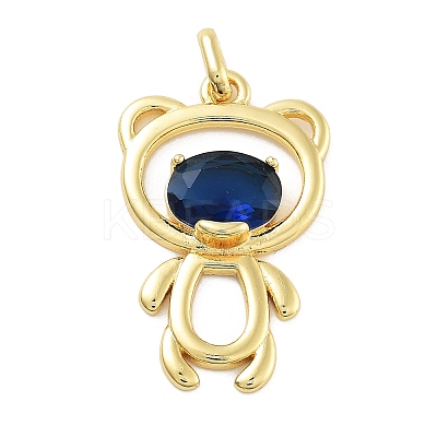 Rack Plating Brass Glass Pendants KK-Z071-46G-02-1