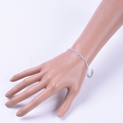Natural Light Blue Agate Bead Bracelets BJEW-JB04555-03-1
