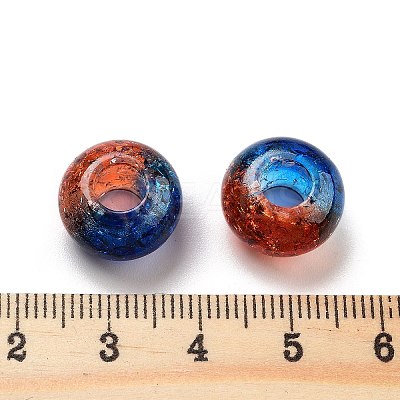 Two Tone Transparent Crackle Acrylic European Beads TACR-P009-B01-10-1