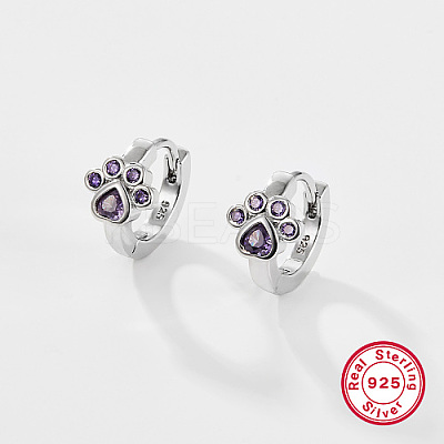 Flower/Star/Footprint/Unicorn 925 Sterling Silver Hoop Earrings CM1193-4-1