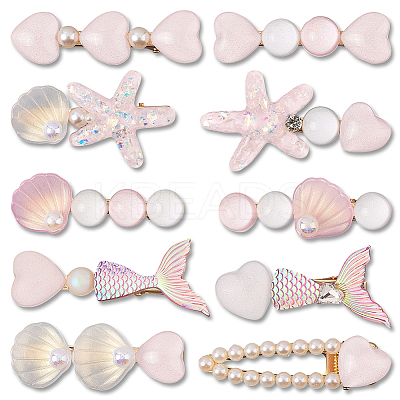 2 Bags 2 Styles Resin & Alloy Alligator Hair Clips AJEW-CY0001-39A-1
