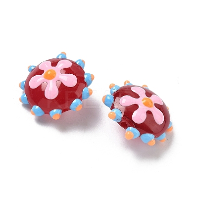 Baking Paint Glass Enamel Beads LAMP-S080-03D-1