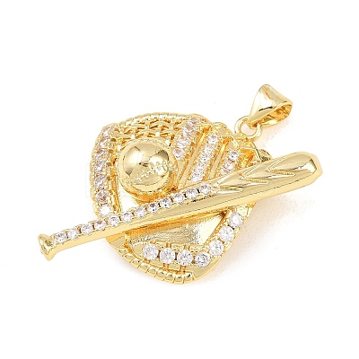 Brass Micro Pave Cubic Zirconia Pendants KK-Z145-06G-01-1