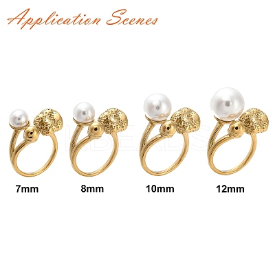 304 Stainless Steel Open Cuff Ring Findings STAS-K263-03G-1