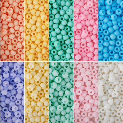 100g 10 Colors 6/0 Opaque Glass Seed Beads SEED-TA0001-05C-1
