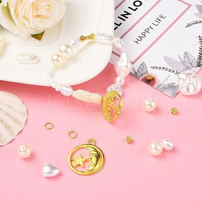 164Pcs Flower & Round Plastic & Alloy Round Beads DIY-YW0002-57-1