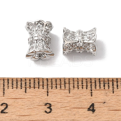 Brass Micro Pave Clear Cubic Zirconia Beads KK-G503-21P-1