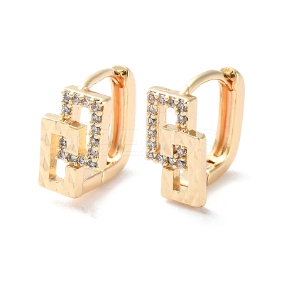 Rack Plating Brass Clear Cubic Zirconia Hoop Earrings EJEW-S241-06G-1