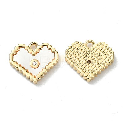 Brass Micro Pave Cubic Zirconia Charms KK-B072-18G-1