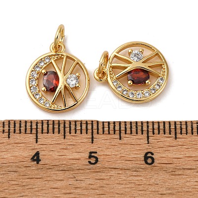 Brass Micro Pave Cubic Zirconia Pendants KK-P308-78G-1
