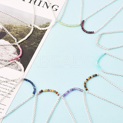 Mixed Natural Gemstone Beaded Bracelets BJEW-JB06384-1