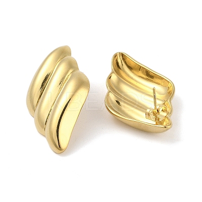 Ion Plating(IP) 304 Stainless Steel Stud Earrings for Women EJEW-B050-17G-01-1