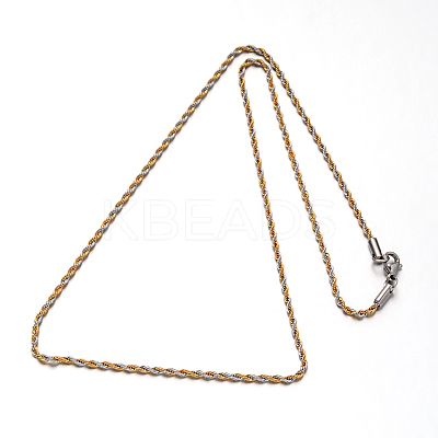 304 Stainless Steel Rope Chain Necklaces NJEW-I065-20B-1