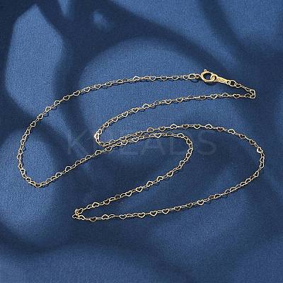 1/20 14K Gold Filled Heart Link Chain Necklaces for Women NJEW-Z068-03G-02-1