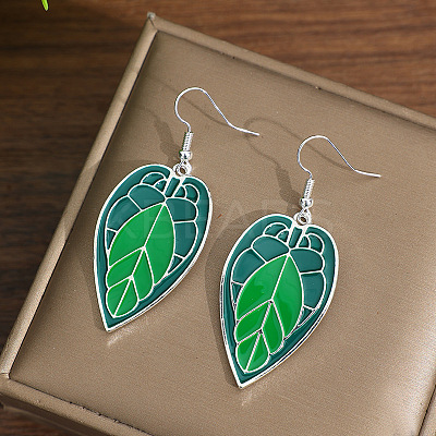 Alloy Enamel Dangle Earrings WGCF12B-02-1