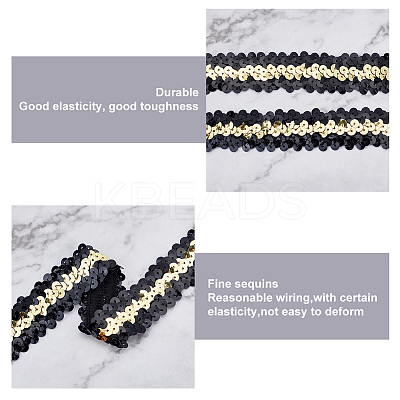 Sparkle Plastic Paillette Elastic Beads OCOR-WH0047-80-1