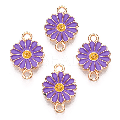 Zinc Alloy Enamel Sunflower Connector Charms ENAM-E011-01KCG-07-1