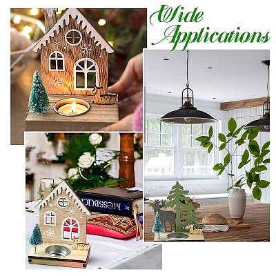 1 Set 2Pcs 2 Styles Christmas Wooden Candlestick Mixed Colors ST-CJ0040-002-1