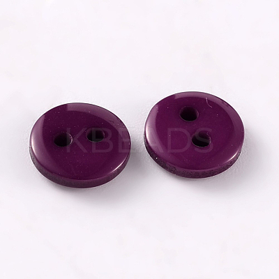 2-Hole Flat Round Resin Sewing Buttons for Costume Design BUTT-E119-20L-07-1