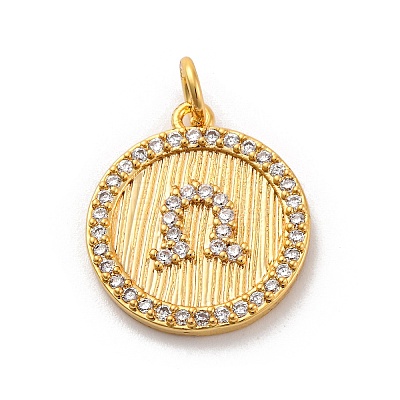 Brass Micro Pave Cubic Zirconia Pendants KK-U033-20G-1