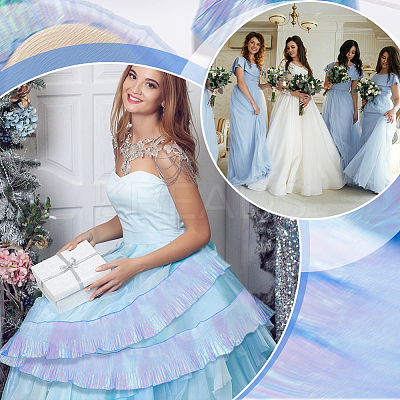 Gradient Color Organza Pleated Lace Ribbon DIY-GA0005-88C-1
