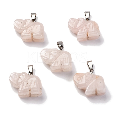 Natural Rose Quartz Pendants G-B127-05P-03-1