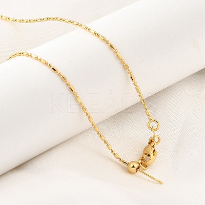 Brass Column Ball Chain Adjustable Slider Necklaces NJEW-E157-04G-1