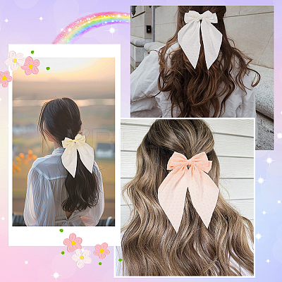 3Pcs 3 Colors Cloth Bowknot Alligator Hair Clips PHAR-SP0001-16-1