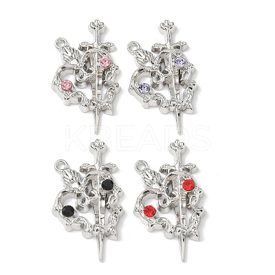 Alloy Rhinestone Pendants FIND-L023-07P-1
