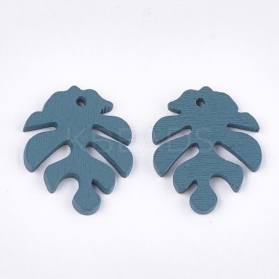 Painted Poplar Wood Pendants WOOD-T021-11J-1