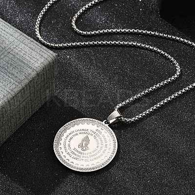 201 Stainless Steel Rhinestone Pendant Necklaces for Women NJEW-U021-05P-1