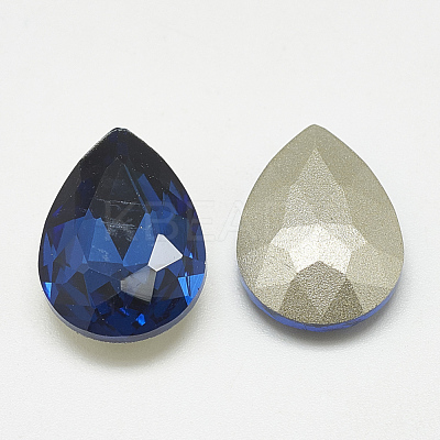 Pointed Back Glass Rhinestone Cabochons RGLA-T081-10x14mm-13-1