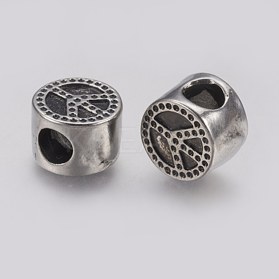 Ion Plating(IP) 304 Stainless Steel European Beads Enamel Settings STAS-J022-045AS-1