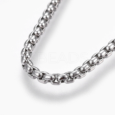 Non-Tarnish 304 Stainless Steel Box chain Necklaces NJEW-F242-13P-A-1