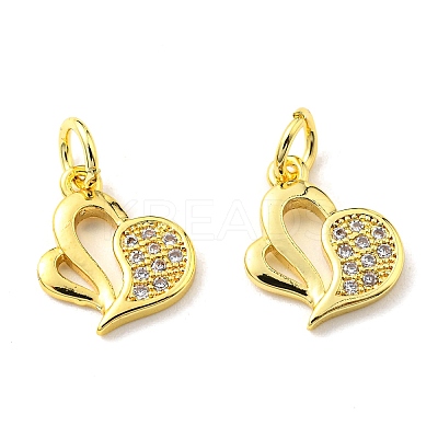 Rack Plating Brass Micro Pave Cubic Zirconia Charms KK-D036-11G-1