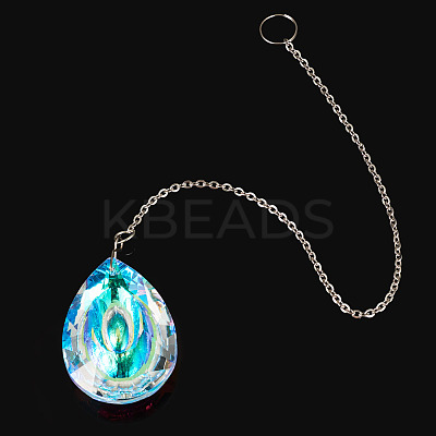 1Pc Transparent Glass Hanging Suncatchers AJEW-TADJ0001-02C-1