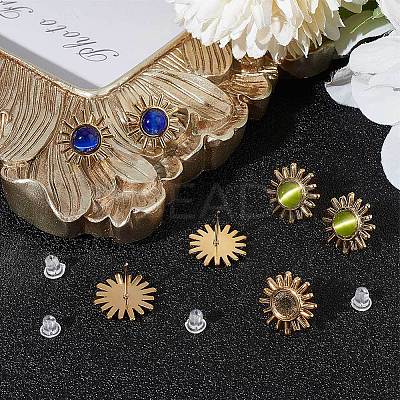 14Pcs 304 Stainless Steel Stud Earring Findings STAS-BBC0002-24-1