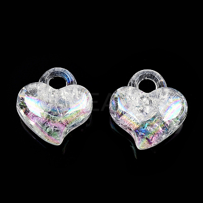 Transparent Crackle Acrylic Pendants MACR-ZX022-29G-1