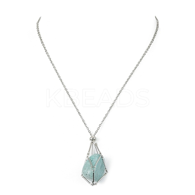 Tarnish Resistant 304 Stainless Steel Braided Macrame Pouch Empty Stone Holder for Pendant Necklace Making X-NJEW-TA00078-1