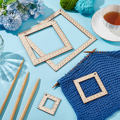Square Wood Knitting Gauge Rulers DIY-WH0504-227-1