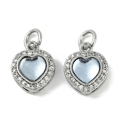 Brass Micro Pave Cubic Zirconia Charms KK-P283-03P-1