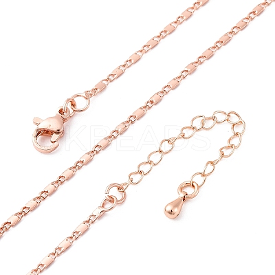 Brass Link Chain Necklaces for Women NJEW-D302-12RG-1