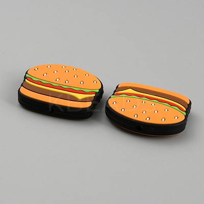 Hamburger Food Grade Eco-Friendly Silicone Focal Beads SIL-SZC0001-08-1
