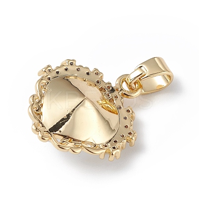 Real 18K Gold Plated Rack Plating Brass Micro Pave Clear Cubic Zirconia Pendants KK-C015-05G-01-1