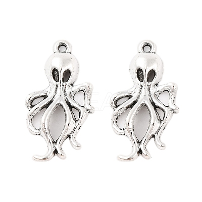 Tibetan Style Alloy Octopus Pendants TIBEP-S270-AS-LF-1