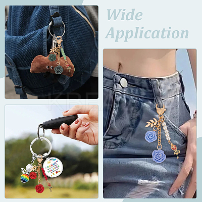 3Pcs 3 Colors Resin Flower Pendant Decorations AJEW-LP0001-02-1