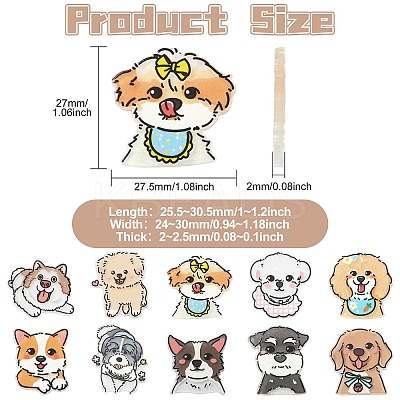 20Pcs 10 Styles Acrylic Cabochons SACR-CJ0001-87-1